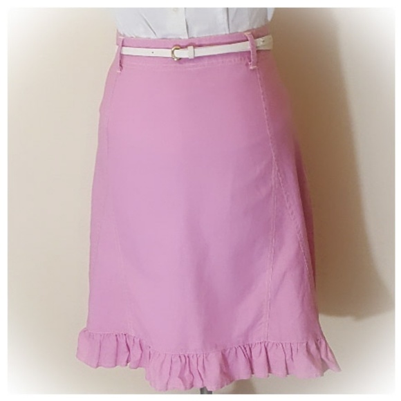 New Pink A Line Skirt Ruffle Hem - Picture 1 of 6